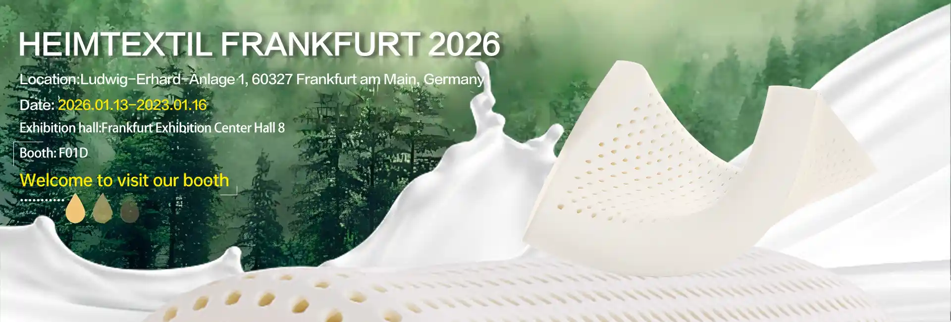 Prêt pour le Salon international du textile domestique et commercial 2026 ? Visitez Jiasheng Latex au F01D